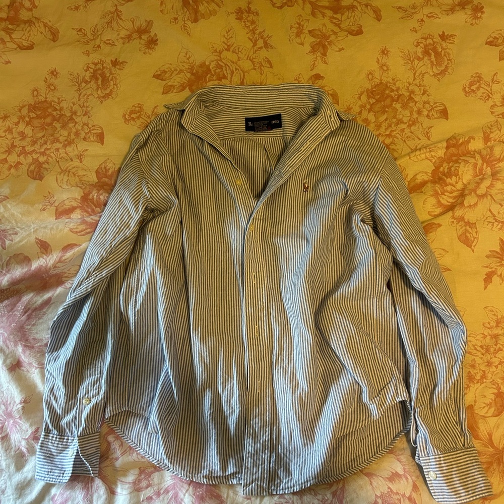 Ralph Lauren Blue and White Striped Shirt